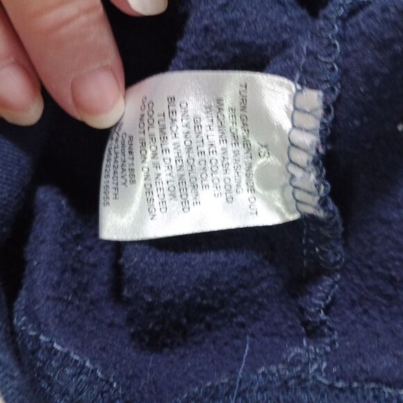 Peanuts Snoopy Woodstock Hoodie XS Navy Be Happy Graphic Pullover Freeze 2024 - Picture 7 of 13